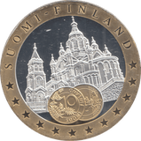 1989 SILVER PLATED FINLAND EUROPEAN CURRENCIES COMMEMORATIVE COIN - WORLD COINS - Cambridgeshire Coins