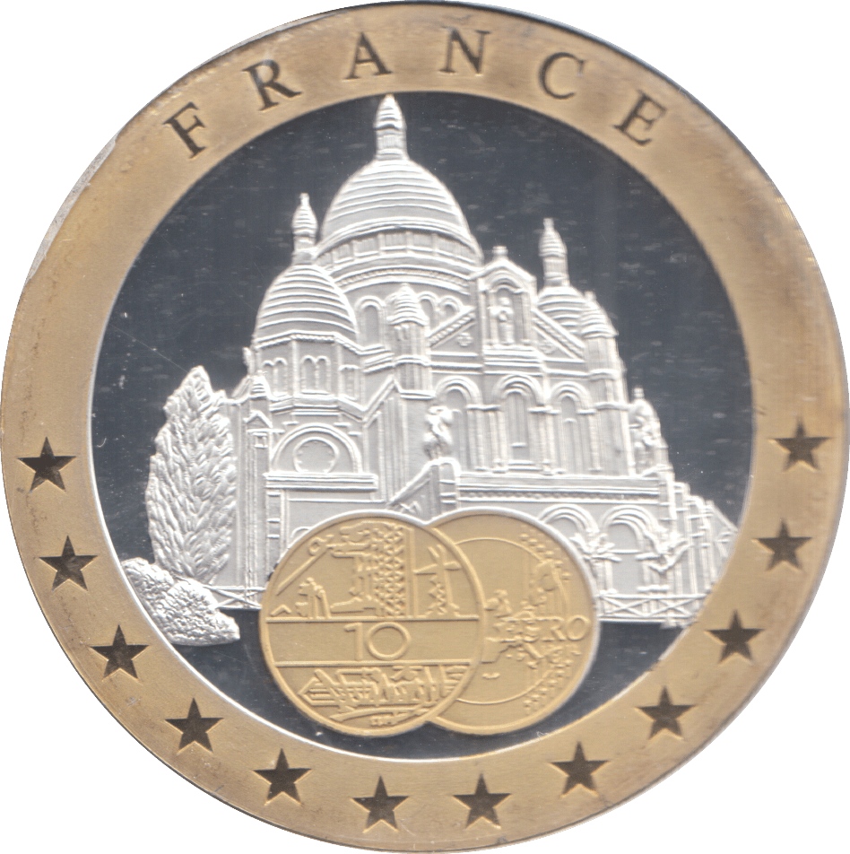1989 SILVER PLATED FRANCE EUROPEAN CURRENCIES COMMEMORATIVE COIN - WORLD COINS - Cambridgeshire Coins