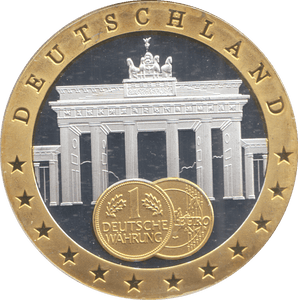 1989 SILVER PLATED GERMANY EUROPEAN CURRENCIES COMMEMORATIVE COIN - WORLD COINS - Cambridgeshire Coins