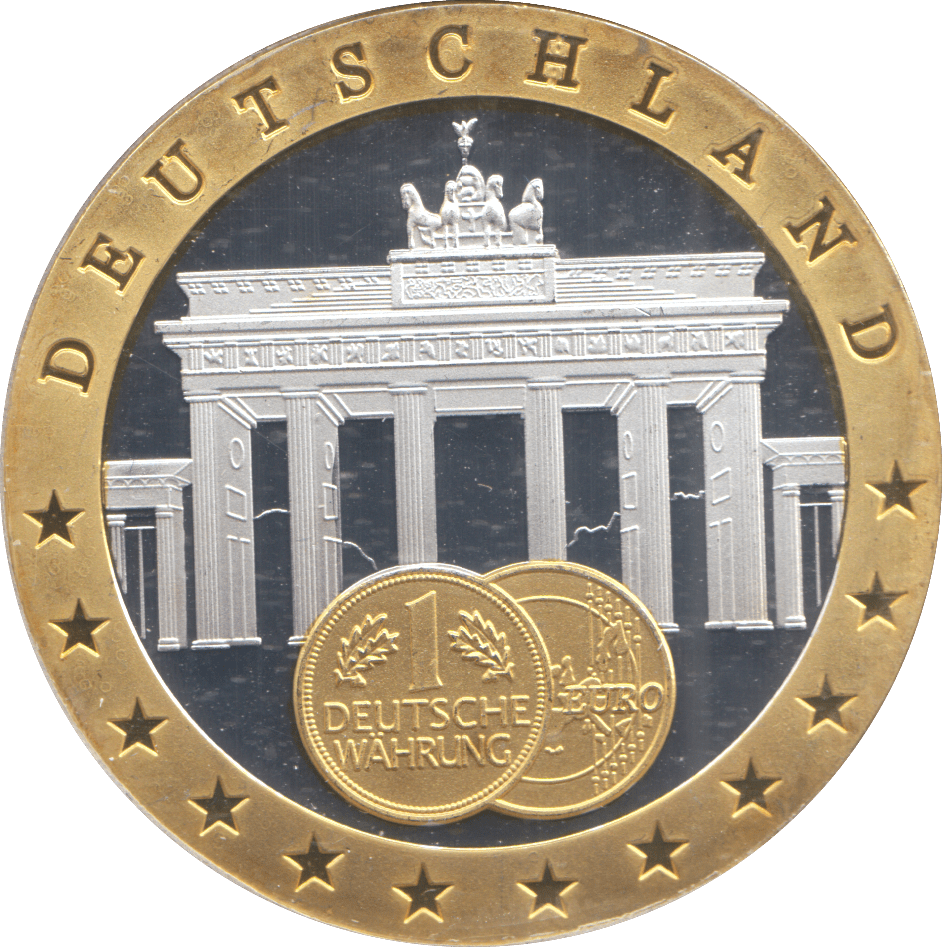 1989 SILVER PLATED GERMANY EUROPEAN CURRENCIES COMMEMORATIVE COIN - WORLD COINS - Cambridgeshire Coins
