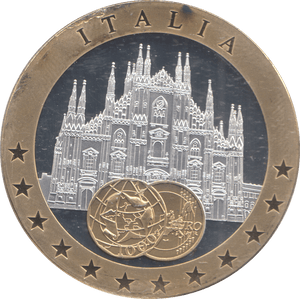 1989 SILVER PLATED ITALY EUROPEAN CURRENCIES COMMEMORATIVE COIN - WORLD COINS - Cambridgeshire Coins