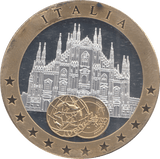 1989 SILVER PLATED ITALY EUROPEAN CURRENCIES COMMEMORATIVE COIN - WORLD COINS - Cambridgeshire Coins