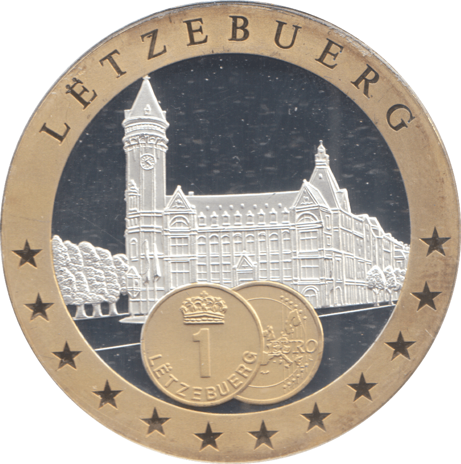 1989 SILVER PLATED LUXEMBOURG EUROPEAN CURRENCIES COMMEMORATIVE COIN - WORLD COINS - Cambridgeshire Coins