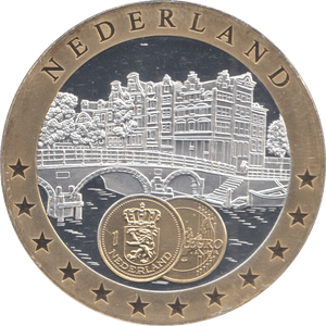 1989 SILVER PLATED NETHERLANDS EUROPEAN CURRENCIES COMMEMORATIVE COIN - WORLD COINS - Cambridgeshire Coins
