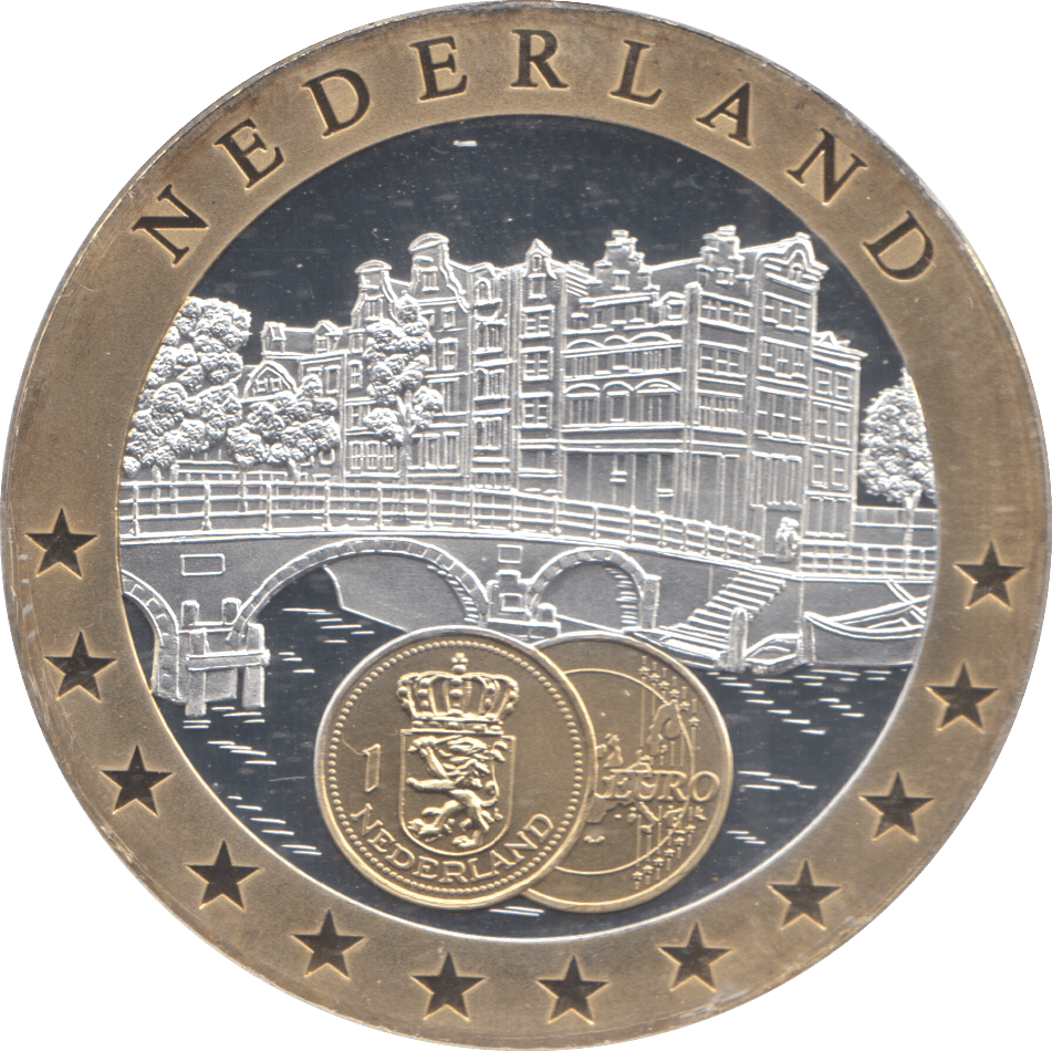1989 SILVER PLATED NETHERLANDS EUROPEAN CURRENCIES COMMEMORATIVE COIN - WORLD COINS - Cambridgeshire Coins