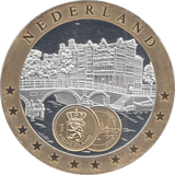 1989 SILVER PLATED NETHERLANDS EUROPEAN CURRENCIES COMMEMORATIVE COIN - WORLD COINS - Cambridgeshire Coins