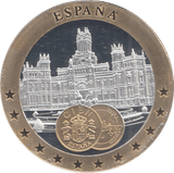 1989 SILVER PLATED SPAIN EUROPEAN CURRENCIES COMMEMORATIVE COIN - WORLD COINS - Cambridgeshire Coins