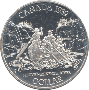 1989 SILVER PROOF CANADIAN DOLLAR - SILVER WORLD COINS - Cambridgeshire Coins