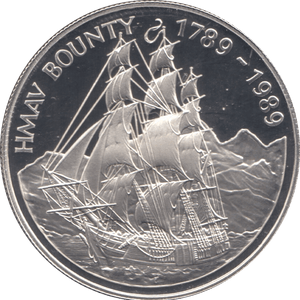 1989 SILVER PROOF ONE DOLLAR PITCAIRN ISLANDS - SILVER WORLD COINS - Cambridgeshire Coins