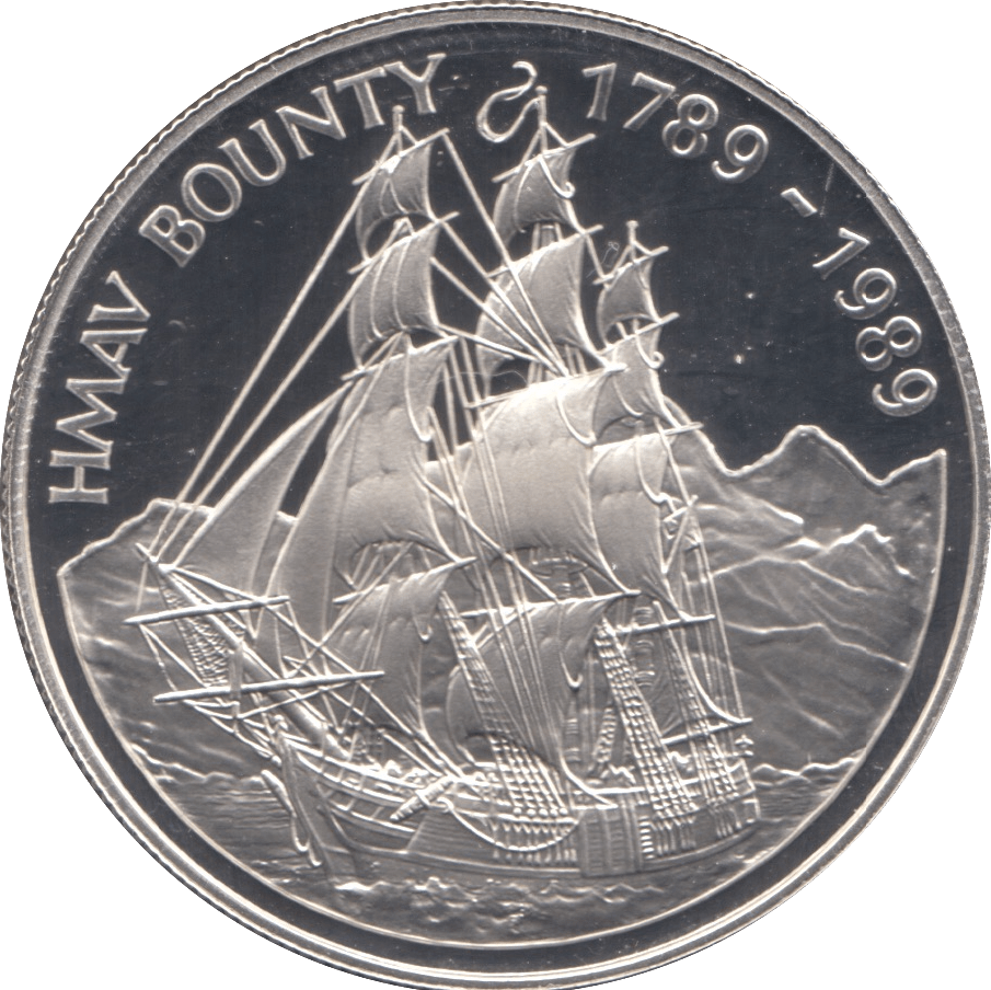 1989 SILVER PROOF ONE DOLLAR PITCAIRN ISLANDS - SILVER WORLD COINS - Cambridgeshire Coins