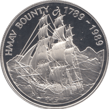1989 SILVER PROOF ONE DOLLAR PITCAIRN ISLANDS - SILVER WORLD COINS - Cambridgeshire Coins