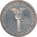 1989 SILVER PROOF ONE DOLLAR USA - SILVER WORLD COINS - Cambridgeshire Coins