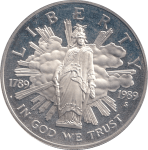 1989 SILVER PROOF ONE DOLLAR USA - SILVER WORLD COINS - Cambridgeshire Coins