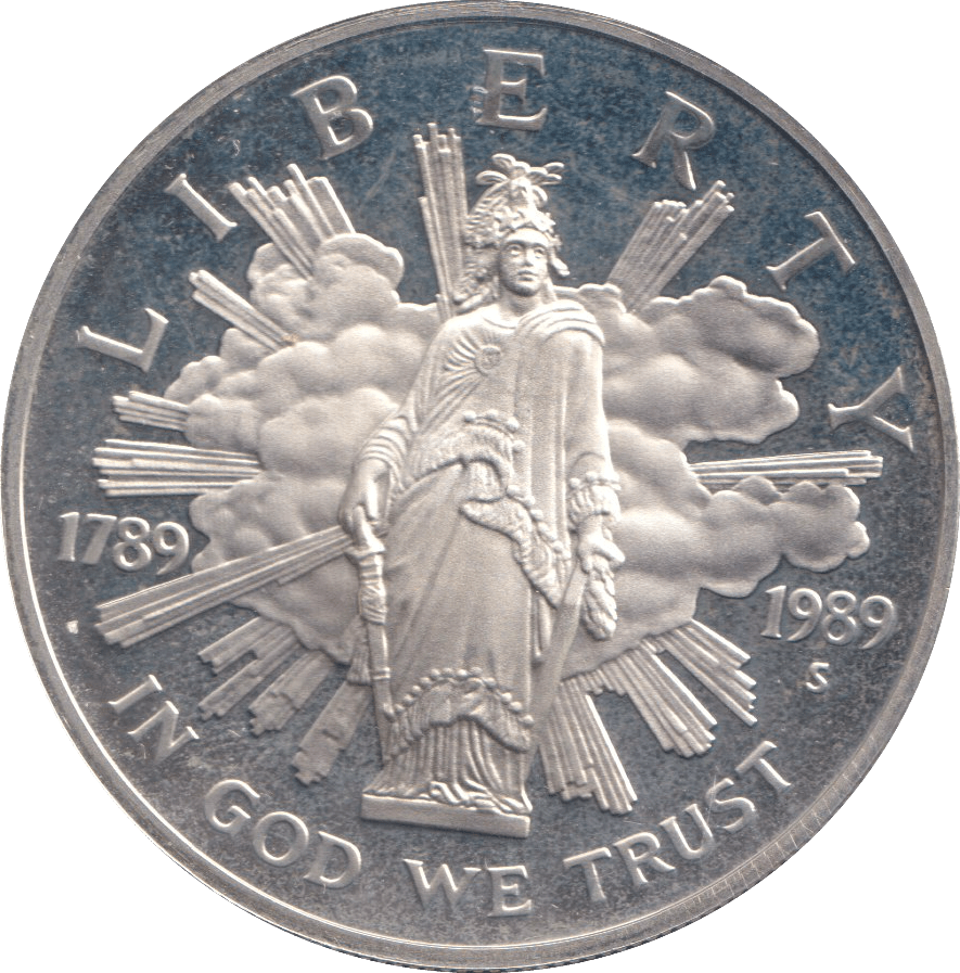 1989 SILVER PROOF ONE DOLLAR USA - SILVER WORLD COINS - Cambridgeshire Coins