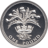 1989 SILVER PROOF ONE POUND £1 SCOTTISH THISTLE - SILVER WORLD COINS - Cambridgeshire Coins