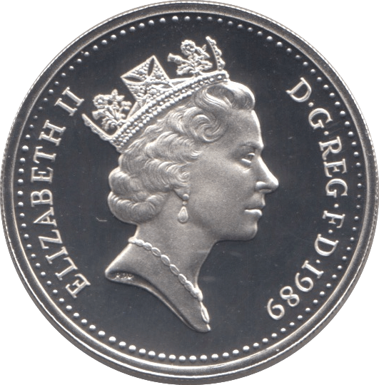 1989 SILVER PROOF ONE POUND £1 SCOTTISH THISTLE - SILVER WORLD COINS - Cambridgeshire Coins