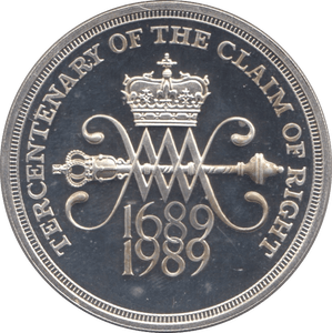 1989 SILVER PROOF TWO POUNDS CLAIM OF RIGHTS - SILVER WORLD COINS - Cambridgeshire Coins