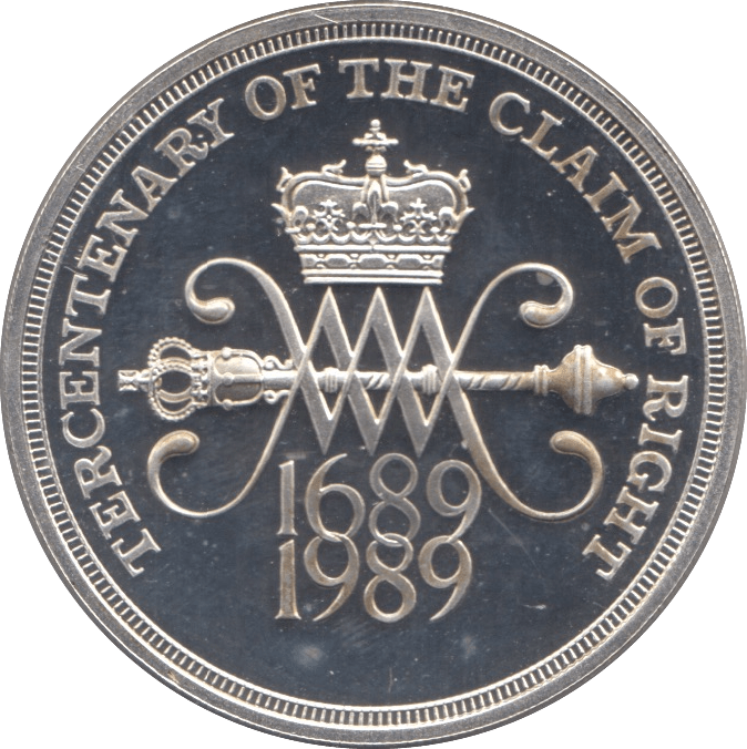 1989 SILVER PROOF TWO POUNDS CLAIM OF RIGHTS - SILVER WORLD COINS - Cambridgeshire Coins