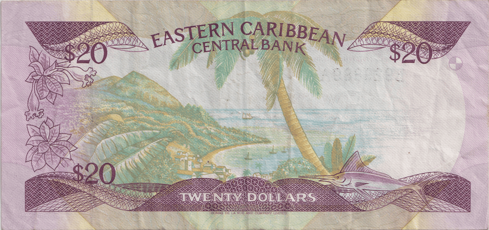 1989 TWENTY DOLLARS EASTERN CARIBBEAN BANKNOTE REF-1794 - WORLD BANKNOTES - Cambridgeshire Coins