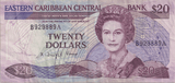 1989 TWENTY DOLLARS EASTERN CARIBBEAN BANKNOTE REF-1794 - WORLD BANKNOTES - Cambridgeshire Coins
