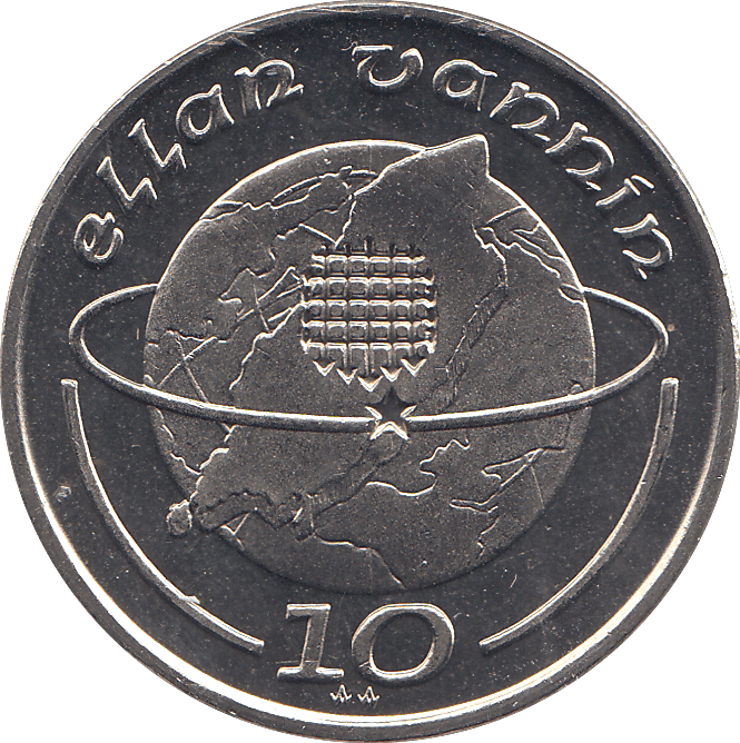 1990 10 PENCE ELLAN VANNIN ( BU ) - WORLD COINS - Cambridgeshire Coins