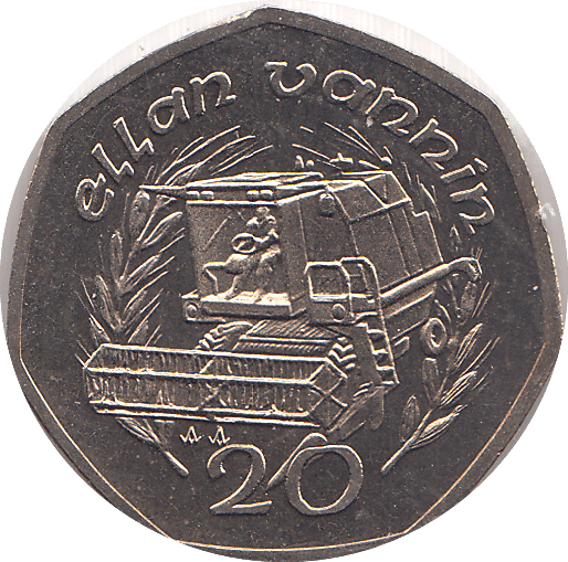 1990 20 PENCE ELLAN VANNIN ( BU ) - WORLD COINS - Cambridgeshire Coins