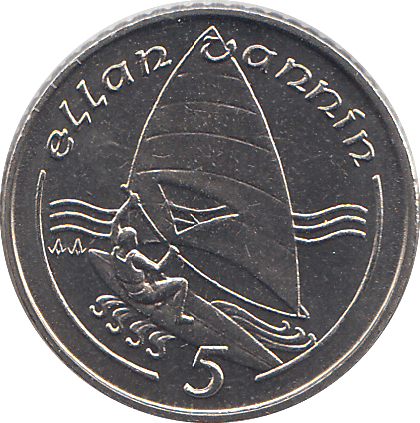 1990 5 PENCE ELLAN VANNIN ( BU ) - WORLD COINS - Cambridgeshire Coins