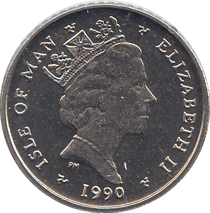 1990 5 PENCE ELLAN VANNIN ( BU ) - WORLD COINS - Cambridgeshire Coins