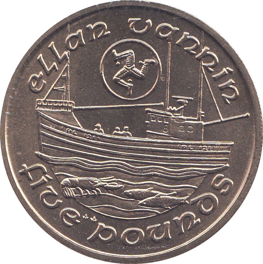 1990 5 POUNDS ELLAN VANNIN ( BU ) - WORLD COINS - Cambridgeshire Coins