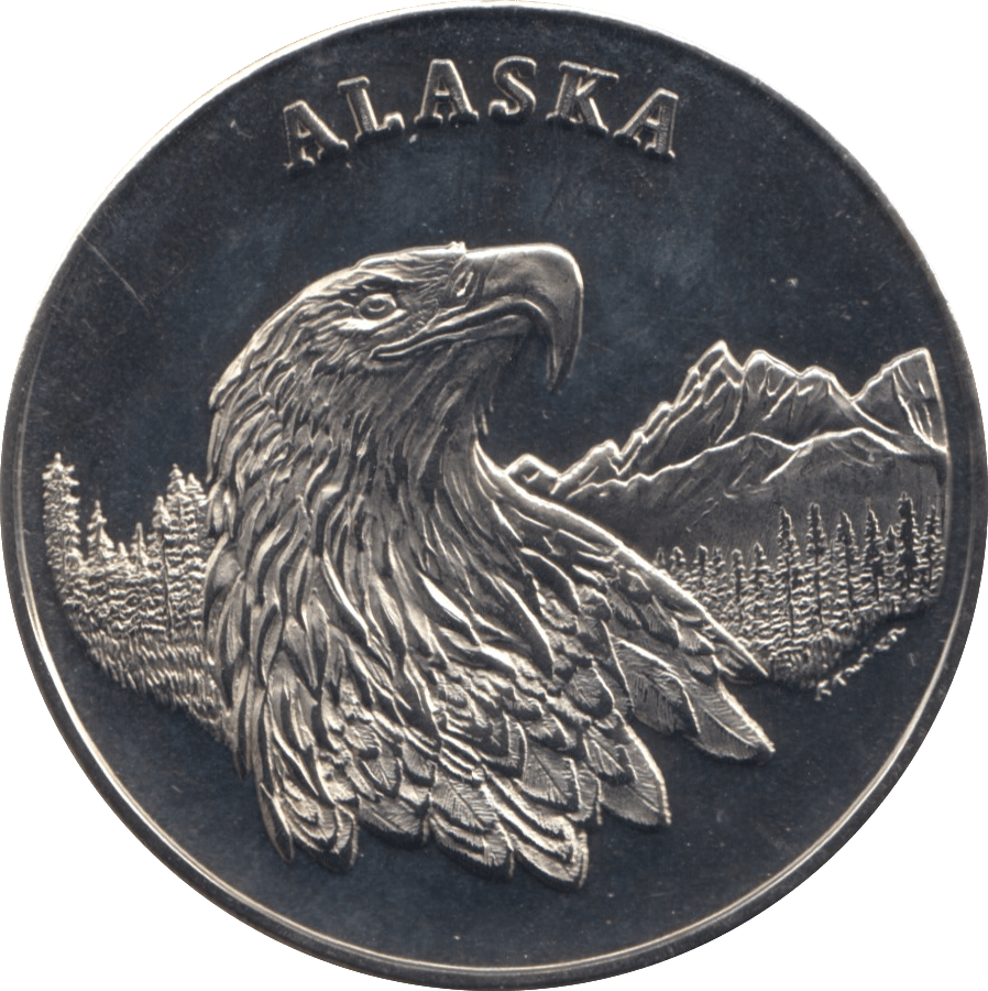 1990 ALASKA MINT COMMEMORATIVE COIN BALD EAGLE - WORLD COINS - Cambridgeshire Coins