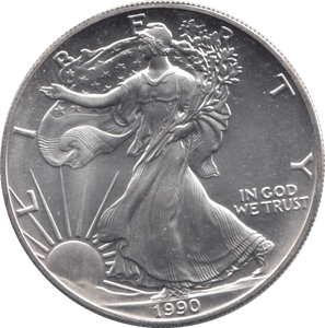 1990 AMERICAN EAGLE SILVER DOLLAR 1 OZ FINE SILVER - WORLD COINS - Cambridgeshire Coins