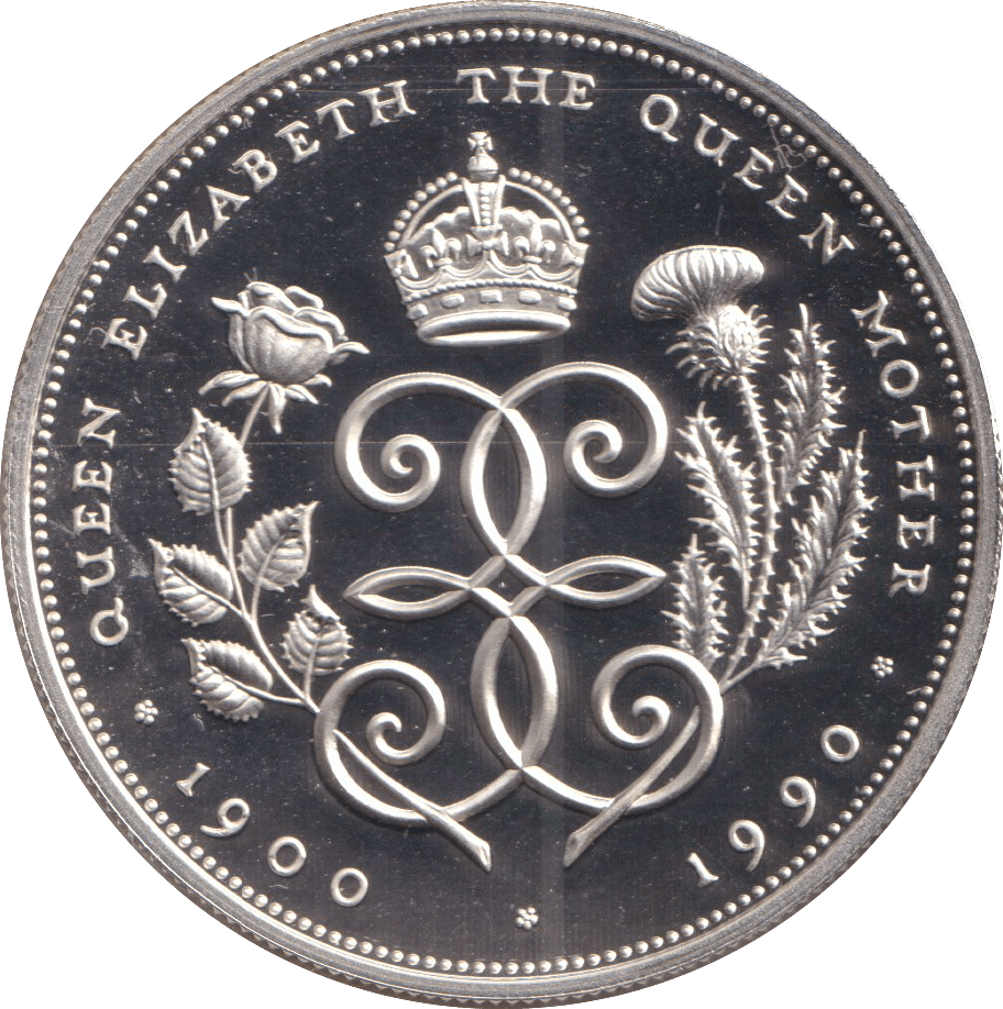 1990 FIVE POUNDS QUEEN ELIZABETH THE QUEEN MOTHER - SILVER WORLD COINS - Cambridgeshire Coins