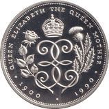 1990 FIVE POUNDS QUEEN ELIZABETH THE QUEEN MOTHER - SILVER WORLD COINS - Cambridgeshire Coins
