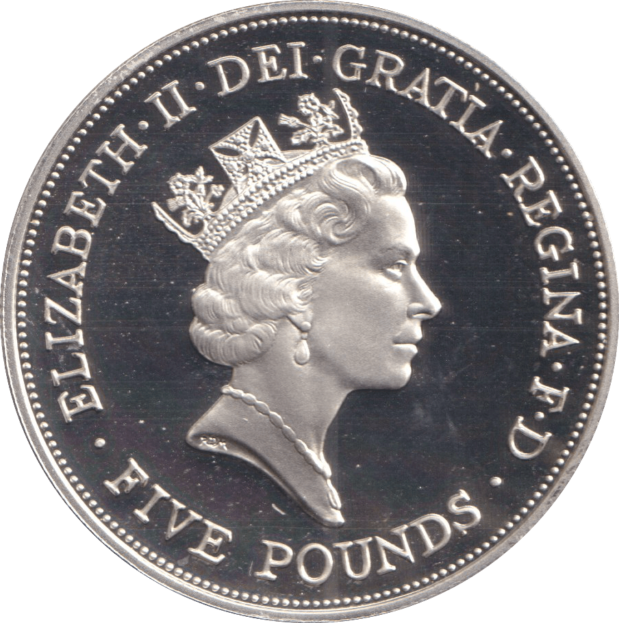1990 FIVE POUNDS QUEEN ELIZABETH THE QUEEN MOTHER - SILVER WORLD COINS - Cambridgeshire Coins