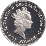 1990 FIVE POUNDS QUEEN ELIZABETH THE QUEEN MOTHER - SILVER WORLD COINS - Cambridgeshire Coins
