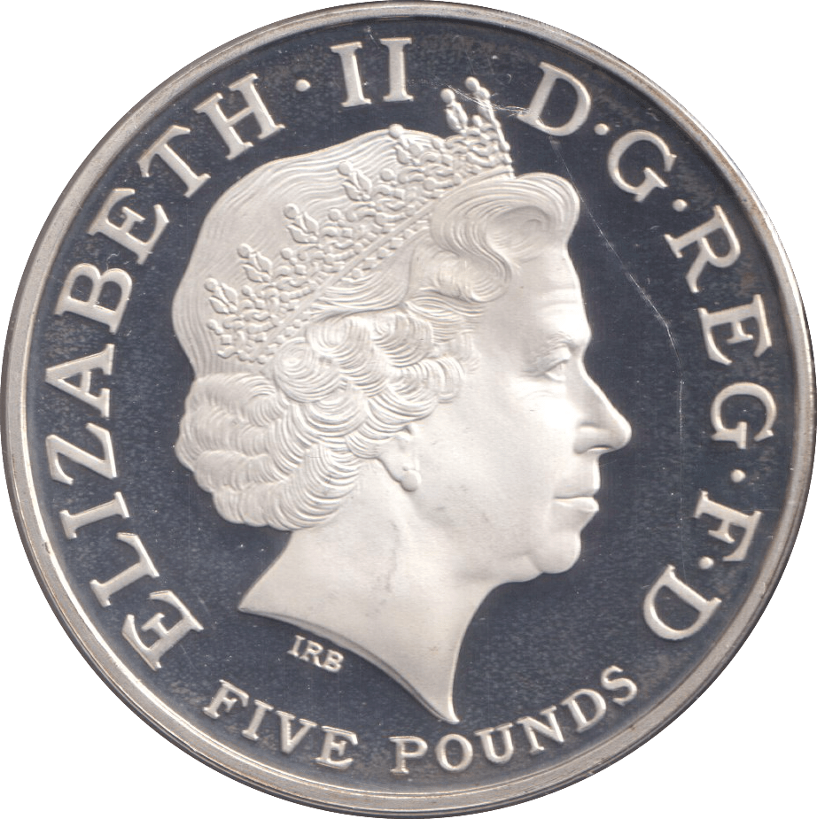 1990 FIVE POUNDS SILVER PROOF ELIZABETH REGINA - SILVER WORLD COINS - Cambridgeshire Coins