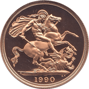1990 GOLD DOUBLE SOVEREIGN TWO POUNDS ( PROOF ) - Double Sovereign - Cambridgeshire Coins