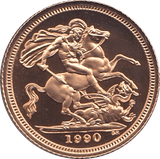 1990 GOLD HALF SOVEREIGN ( PROOF ) - HALF SOVEREIGN - Cambridgeshire Coins
