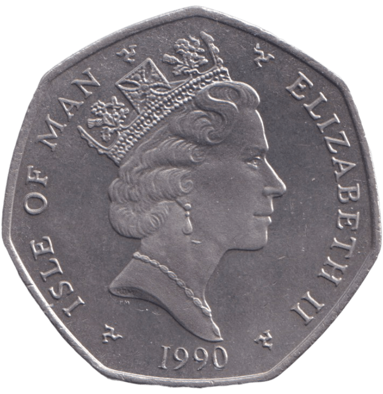1990 LADY OF MANN FERRY 50P ISLE OF MAN ( UNC ) AA - 50P REGIONAL ISSUES - Cambridgeshire Coins