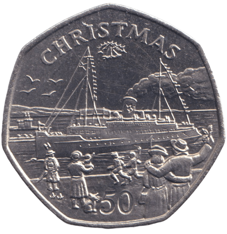 1990 LADY OF MANN FERRY 50P ISLE OF MAN ( UNC ) AA - 50P REGIONAL ISSUES - Cambridgeshire Coins