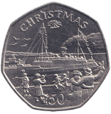 1990 LADY OF MANN FERRY 50P ISLE OF MAN ( UNC ) AA - 50P REGIONAL ISSUES - Cambridgeshire Coins