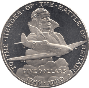 1990 MARSHALL ISLANDS FIVE DOLLARS ( PROOF ) - WORLD COINS - Cambridgeshire Coins
