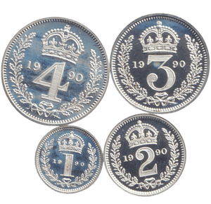 1990 MAUNDY SET BRILLIANT UNCIRCULATED ELIZABETH II - Maundy Set - Cambridgeshire Coins