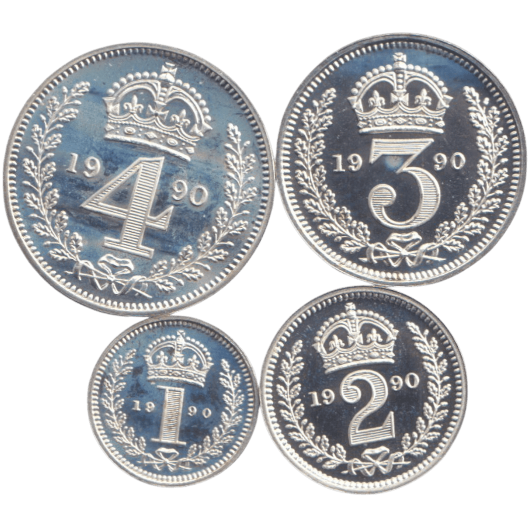 1990 MAUNDY SET BRILLIANT UNCIRCULATED ELIZABETH II - Maundy Set - Cambridgeshire Coins