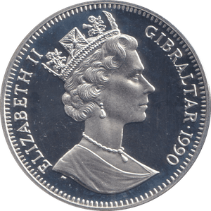 1990 ONE CROWN GIBRALTAR THE QUEEN MOTHER - WORLD COINS - Cambridgeshire Coins