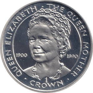 1990 ONE CROWN GIBRALTAR THE QUEEN MOTHER - WORLD COINS - Cambridgeshire Coins