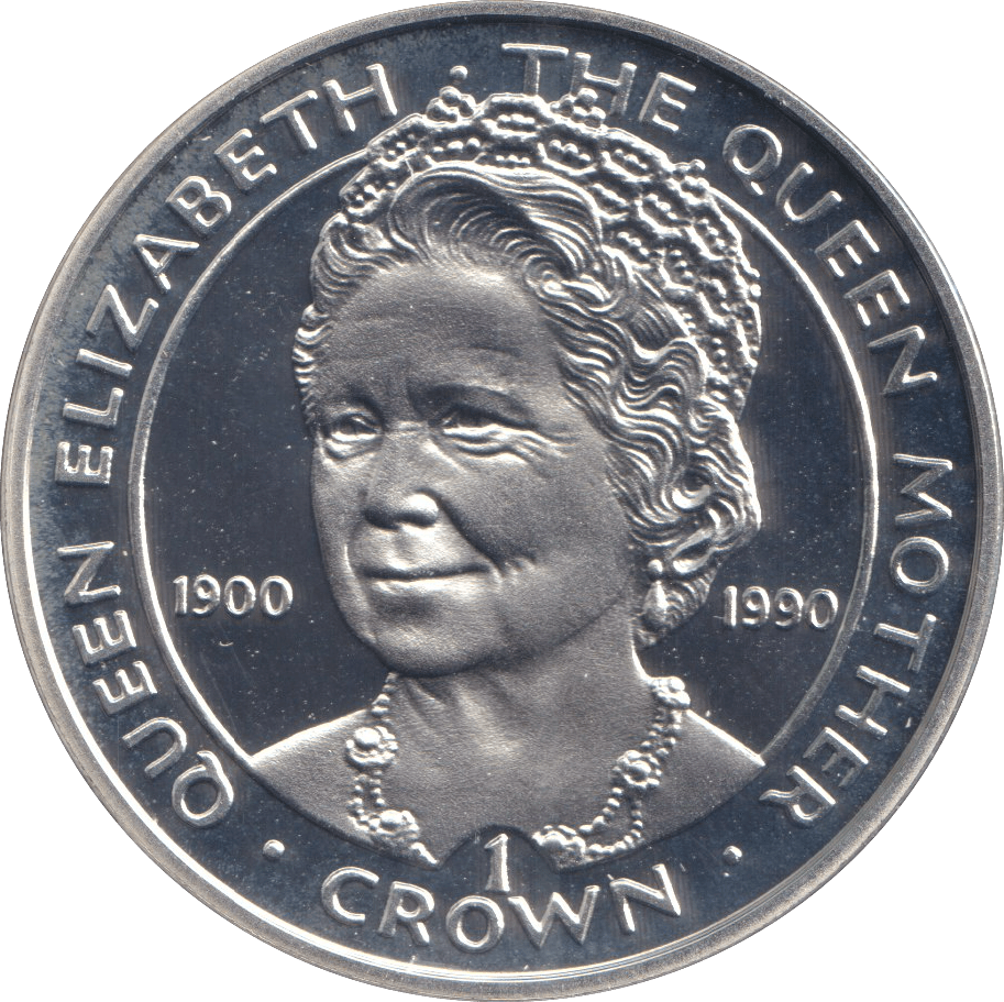 1990 ONE CROWN GIBRALTAR THE QUEEN MOTHER - WORLD COINS - Cambridgeshire Coins
