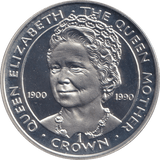1990 ONE CROWN GIBRALTAR THE QUEEN MOTHER - WORLD COINS - Cambridgeshire Coins