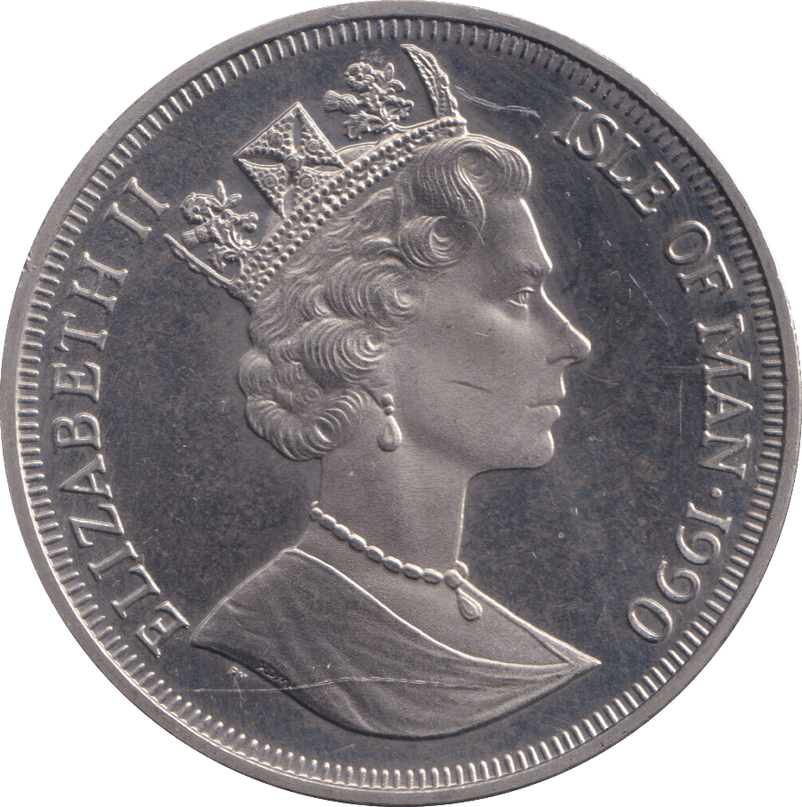 1990 ONE CROWN NEW YORK ALLEY CAT ISLE OF MAN - WORLD COINS - Cambridgeshire Coins