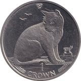 1990 ONE CROWN NEW YORK ALLEY CAT ISLE OF MAN - WORLD COINS - Cambridgeshire Coins